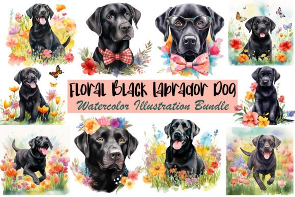 Floral Labrador Dog Watercolor Bundle Review