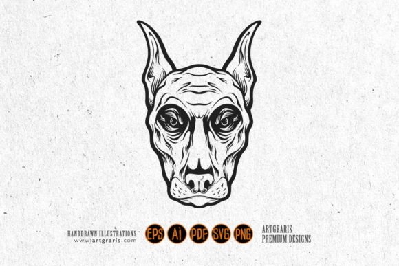 Spooky Monster Dog Head Face Logo: Embroidery Review