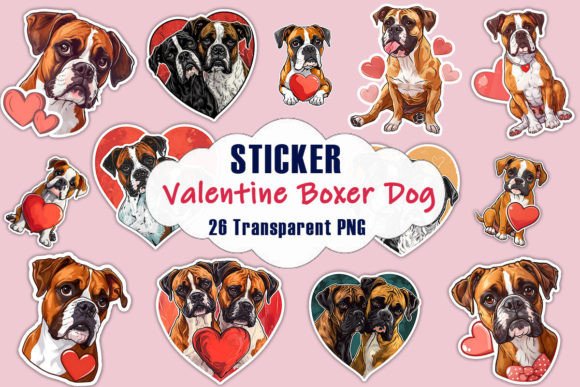 Valentine Boxer Dog Stickers PNG – A Designer's Review